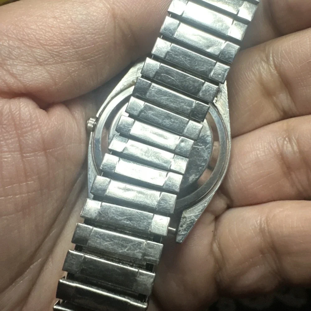 VTG Citizen CQ President Watch Men 36mm Silver Dial Two Tone Daydate Need Repair